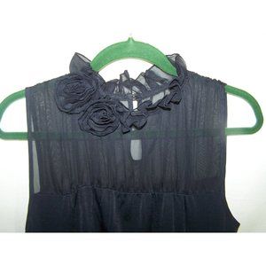 Gaby & Eden Top Tunic M Black Rosettes